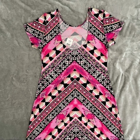 Cato Multi-Color Print Short Sleeve Shirt Maxi Dress Size Petite Large NWT - Picture 4 of 9